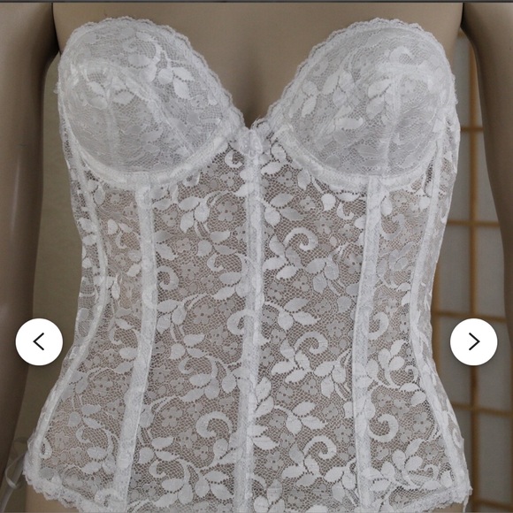 Carnival White Lace Corset Y2K Bustier 34B Underwire VTG 90s‎ Coquette Fairy - Picture 1 of 9